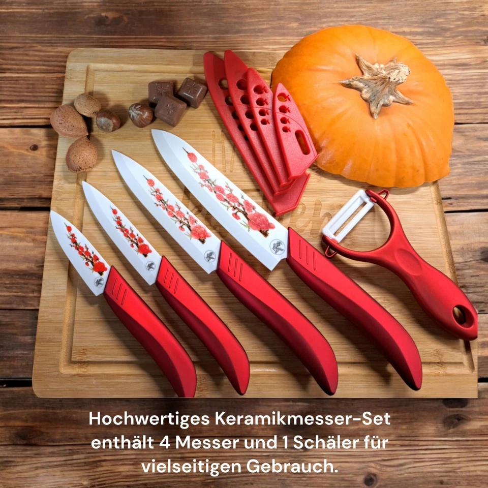 S-HubOla Keramik Messer Set 5Tlg. Kochmesser  Profi Scharf Küchenmesser SHubOla - Bild 3 von 4
