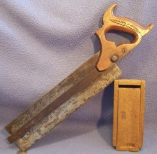 GEORGE BISHOP No.10 DOUBLE SIDED BACK SAW depth fence HAND SAW 12" BLADE