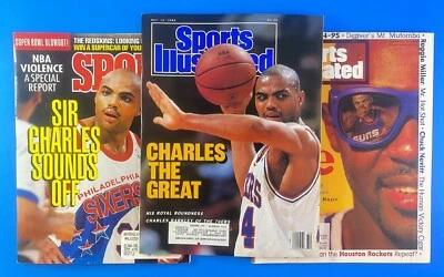 Charles Barkley Sports Illustrated / Sport Lot of (3) Phoenix Suns 76ers - 3x - Image 1 of 4