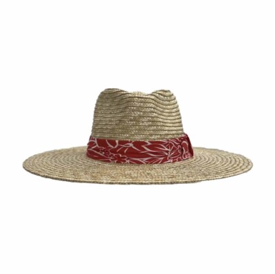 NWT BRIXTON Joanna Straw Hat Honey/Aloha Red Women display picture 2
