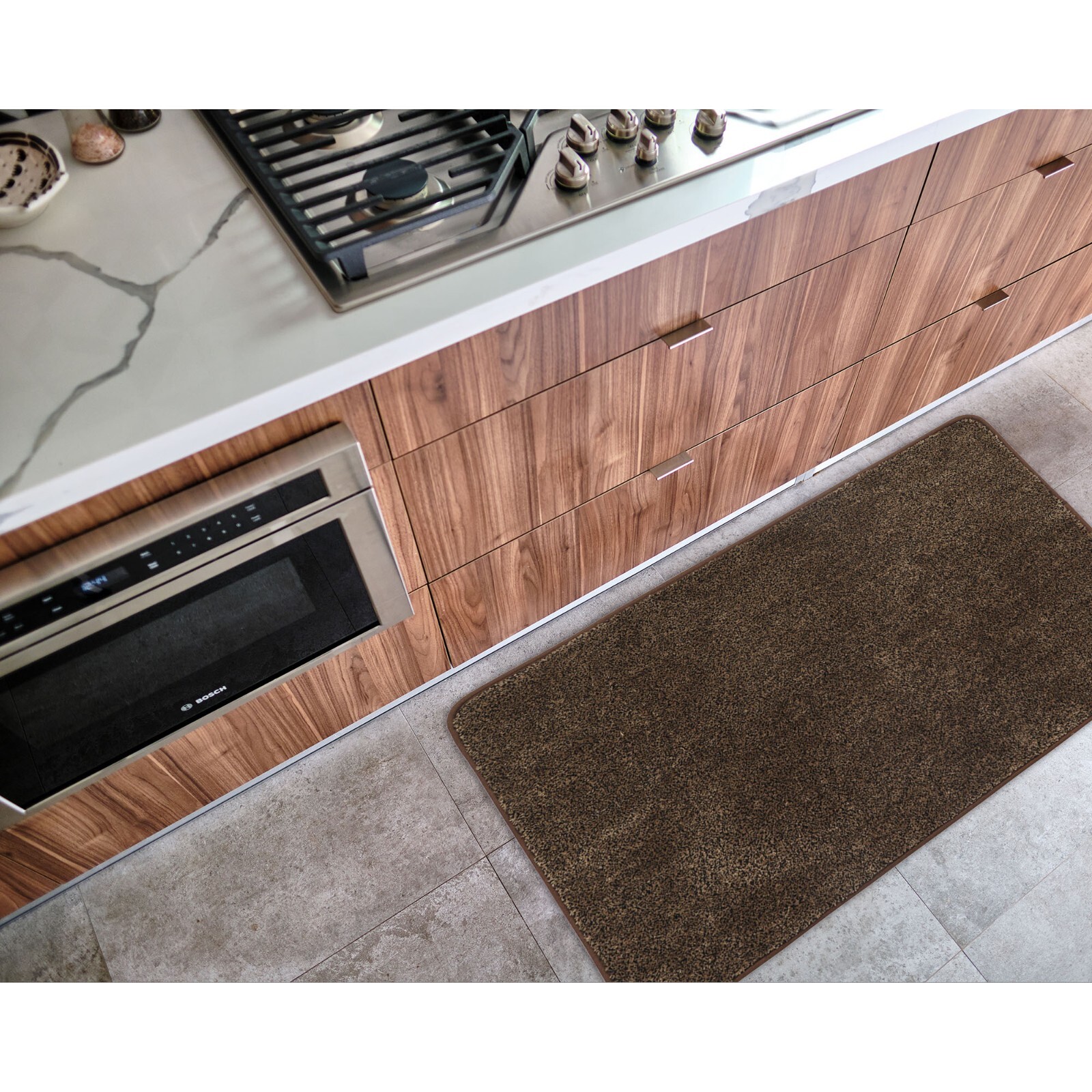 Luxurious Speckled Kitchen Mat & Runner Rug Set of 2, Ultra Absorbent