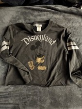 Disneyland Parks Mickey Mouse Women s Crop Sweatshirt Long Sleeve Black Size S