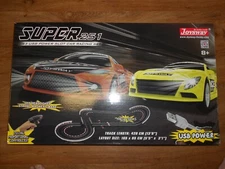Joysway Super 251 USB Power Slot Car Racing Set - Used w/ orange & yellow cars