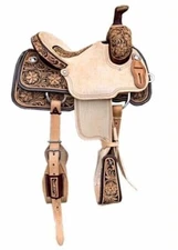 Western Barrel Racing Horse Saddle Premium Leather  with tack set 10'' to 18' in
