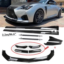Front Bumper Lip Spoiler Chin Splitter For Lexus RCF Glossy Black Body Kits