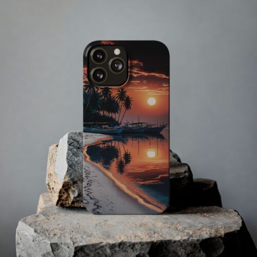 Für iPhone 16 Pro Max, 15, 14, 13-11 Slim Handyhülle Tropical Sunset Strand Cover - Bild 53 von 83