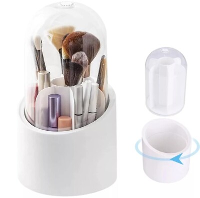 Drehbare Basis Make-up Pinsel Halter Organizer mit Deckel, staubdicht wasserdicht