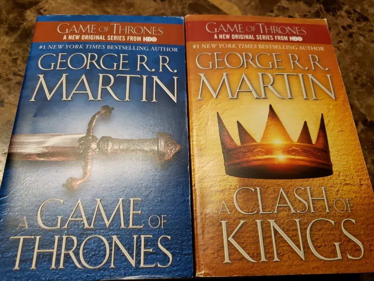 A Game of Thrones & A Clash of Kings, George RR Martin, Bantam covers