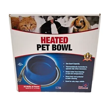 NEW Farm Innovators Heated Pet Water Bowl 1 Quart Anti Chew 25 Watt QT1C Dog Cat