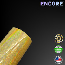 Encore EFX21 Gold Glitter Holographic Vinyl for Decals/Stickers - MADE IN USA