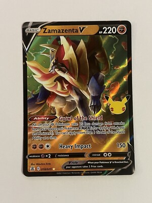 Zamazenta V 018/025 Ultra Rare Celebrations 25th Anniversary Pokemon - Near Mint