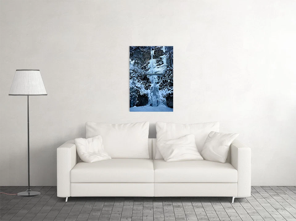 Multnomah Falls In Winter Landscape Picture Wall Art Home Decor - POSTER 20x30 - Image 2 of 3