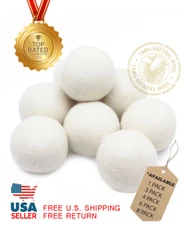EcoJeannie Wool Dryer Balls - XL 100% Natural Virgin New Zealand Wool 58g 74mm