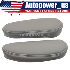 Driver & Passenger Seat Armrest Cover For 1996-2006 GMC Sierra Yukon Pewter Gray