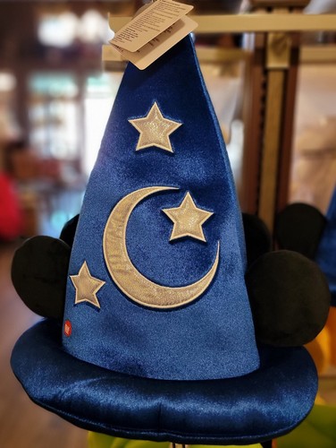 Disney Parks Plush Sorcerer Mickey Mouse Ear Hat Fantasia Adult New