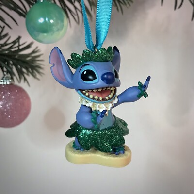 Disney Hula Stitch Ornament Sketchbook Hallmark PVC Figure Christmas Holiday