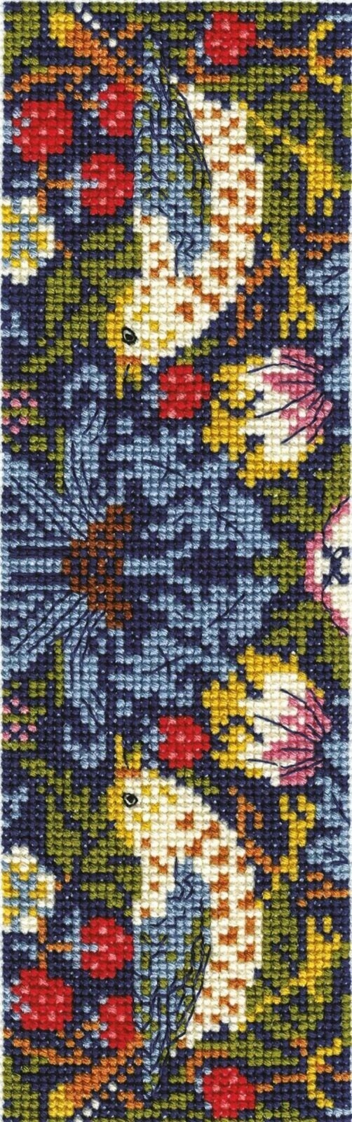 DMC BL1170/77 V & A William Morris Strawberry Thief Cross Stitch Bookmark Kit