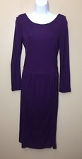 Halston Heritage Womens Size 8 Purple Stretch Sheath Midi Dress Viscose