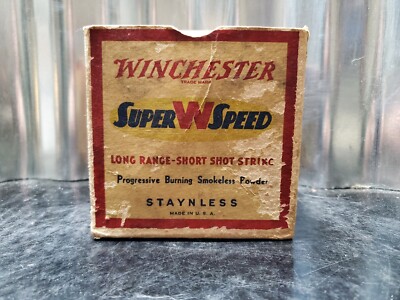 Winchester Super Speed 12 GA Shotgun Shells Empty Box Long Range Short Shot
