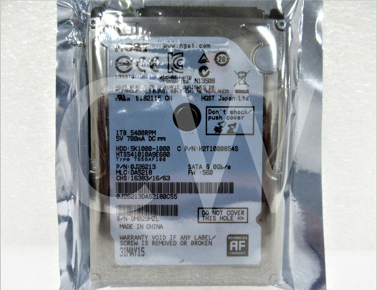 HTS541010A9E680 HGST 0J26213 1TB 5400RPM 6Gbps 2.5