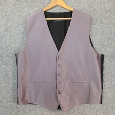 Purple Vest Large Cinch Belt Herringbone Formal Cocktail Event ANDREW FEZZA USA