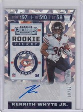 2019 Panini Contenders Rookie Ticket Kerrith Whyte Jr. Cracked Ice #08/23 BEARS