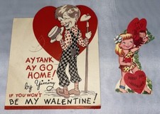 Vintage Valentine Pops Card By Yiminy, Humorous Card 1920-30 s Girl In Jungle