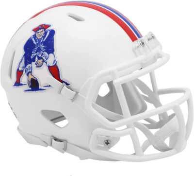 NFL New England Patriots Throwback Speed 1982-89 Mini Helm Riddell 095855636252
