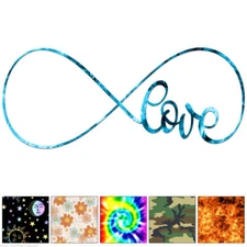 Love Infinity Sign - Decal Sticker - Multiple Patterns & Sizes - ebn6319