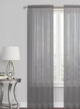 Simply Essential Charcoal Sheer Curtain Panel 54" x 63"