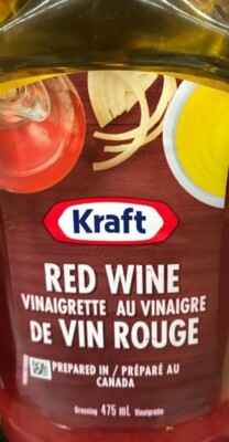 kraft red wine salad dressing Kraft Condiments Red Wine Vinaigrette Dressing (475 ml) | Delivery Near Me