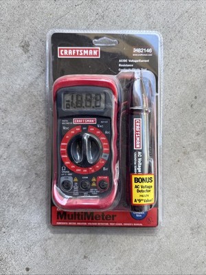 Sears Craftsman Nos 82146 Multimeter Special Value Voltage Detector Incl 20 Rang