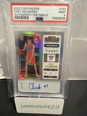 2022-23 Panini Contenders Chet Holmgren The Finals Ticket Rookie Auto /49 