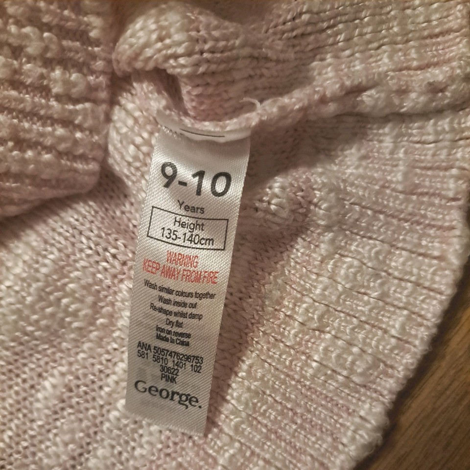George Best Models George Light Pink Girls Top/Sweater Size 9-10 Years | eBay UK