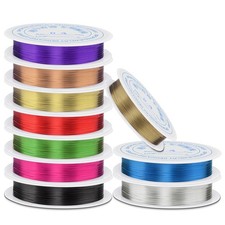 0.4 mm Dia. 10 Rolls Copper Jewelry Wire, 10 Assorted Colors Beading Wire for...