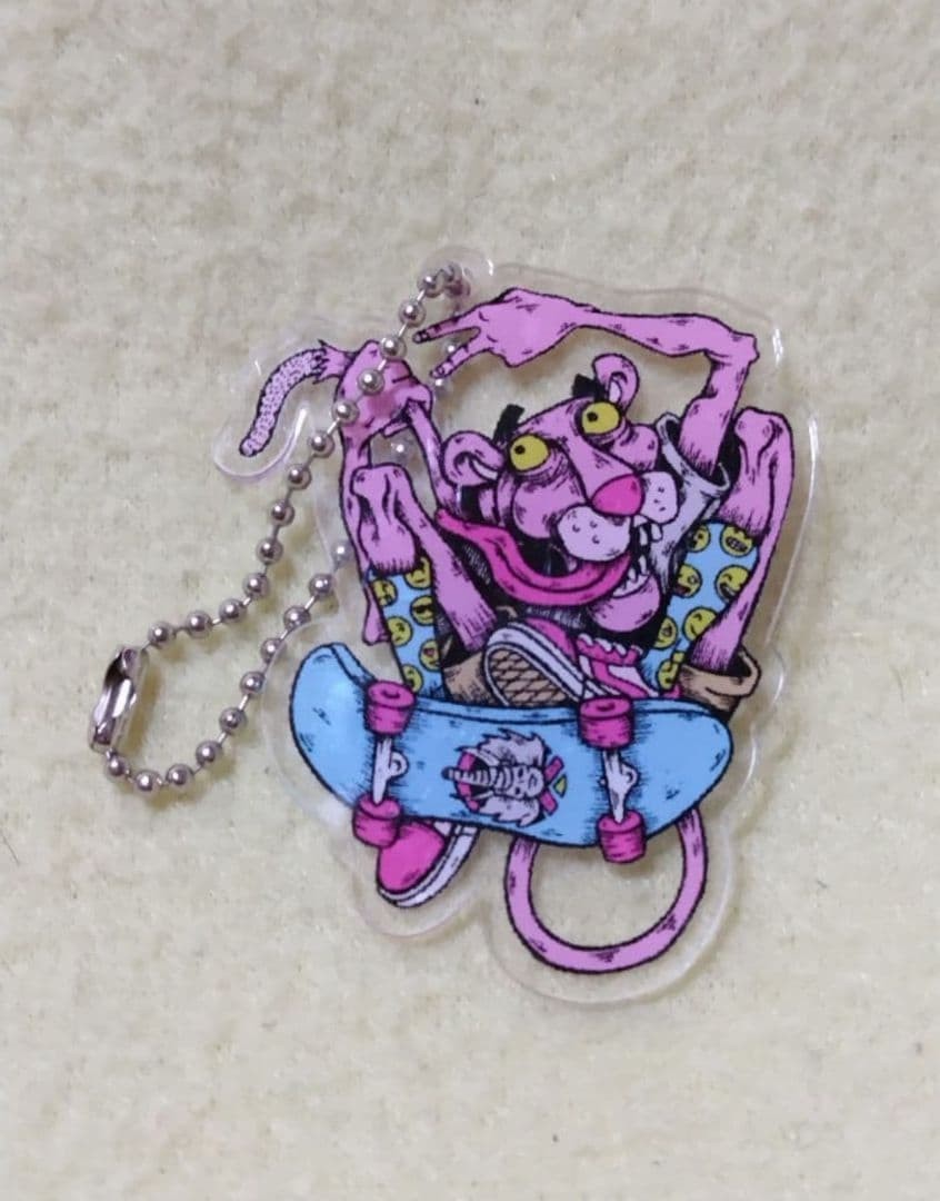 Pink Panther Snowboard Acrylic Keychain