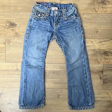 True Religion Billy Boys Jeans Size 5 Blue Medium Wash Straight Fit Denim