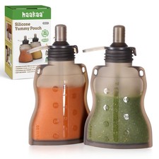 Reusable Baby Food Pouch 4oz 2 Pack - Homemade Organic Baby Food Storage