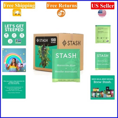 Moroccan Mint Green Tea Bags - Box of 100, Refreshing Herbal Green Tea