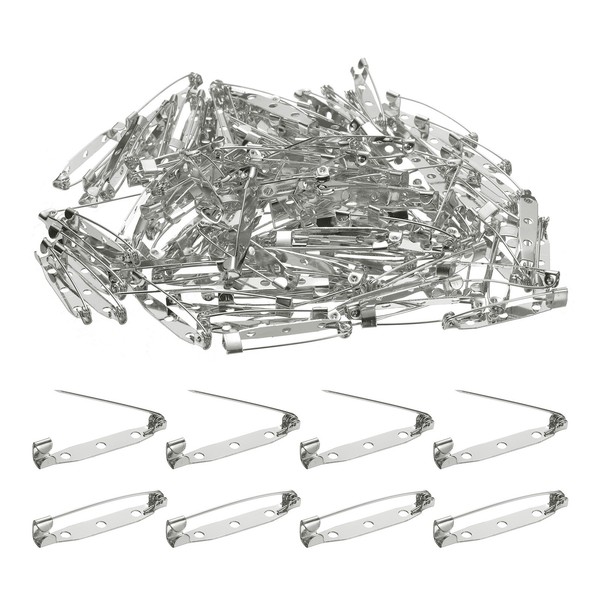120 StüCk Sicherheitsstift 35Mm Silber Broschenverschluss FüR Diy Handwerk-image