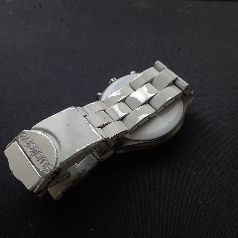 Raro Reloj Swatch Irony Diaphane De Colección Cronógrafo Fecha Suiza Foto 4 de 4