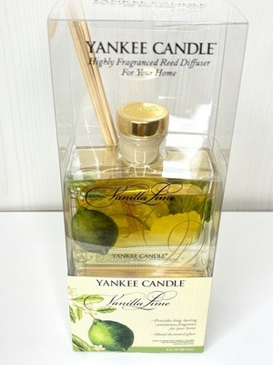 Yankee Candle Vanilla Lime Oil Reed Diffuser Home Fragrance Glass Bottle New