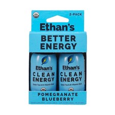 Ethan's Organic Clean Energy Shots Pomegranate Blueberry, Sugar Free Natural Pre