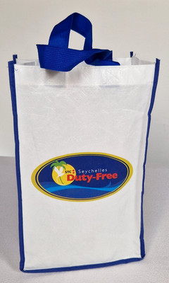 Seychellen Duty Free - Nylon Tüte / feste Plastiktüte - 37 x 22 cm / 10 cm tief