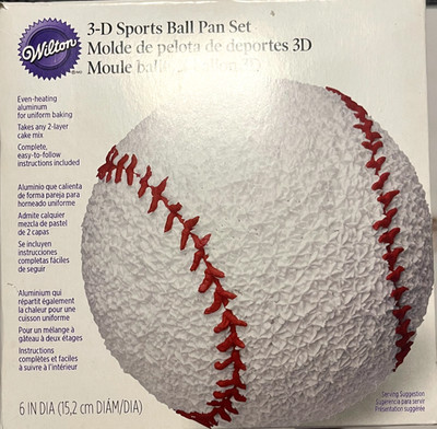Wilton 3-D Sports Ball Pan Set 2105-6506 Aluminum Cake Mold 6'' Round