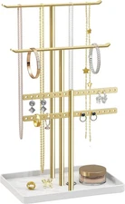 pickpiff Jewelry Stand Holder Organizer: 14.5" Sturdy 14.5" Height, Gold