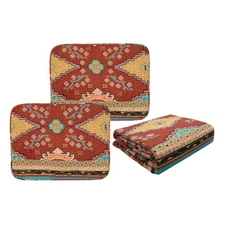 Canyon Sky 3-Piece Southwest Geo Quilt Bedding Set in Brown/Blue/Yellow, Queen