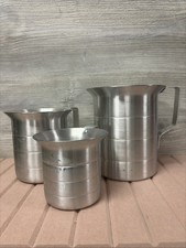 Winco Aluminum Commercial Measuring Cups 2, 1, And 1/2 Quart C3