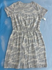 Old Navy Camo Dress Gray Women's Large Elastic Waist