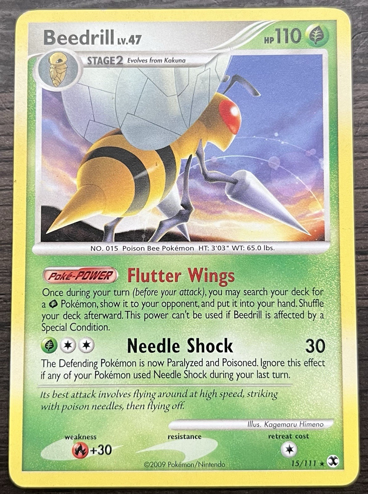 Beedrill 15/111 Pokemon TCG Platinum Rising Rivals Rare MINT NM